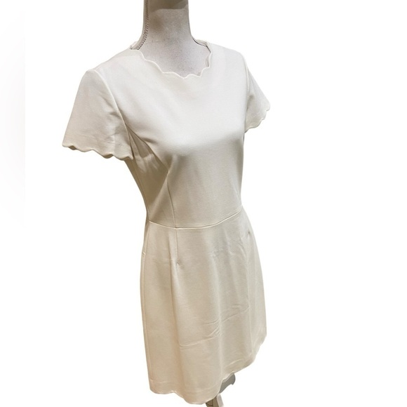 NWT brooks brothers off white Ponte knit scalloped hems & neckline size medium - Picture 3 of 13